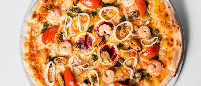 Seafood & Peppers Pizza  10" 